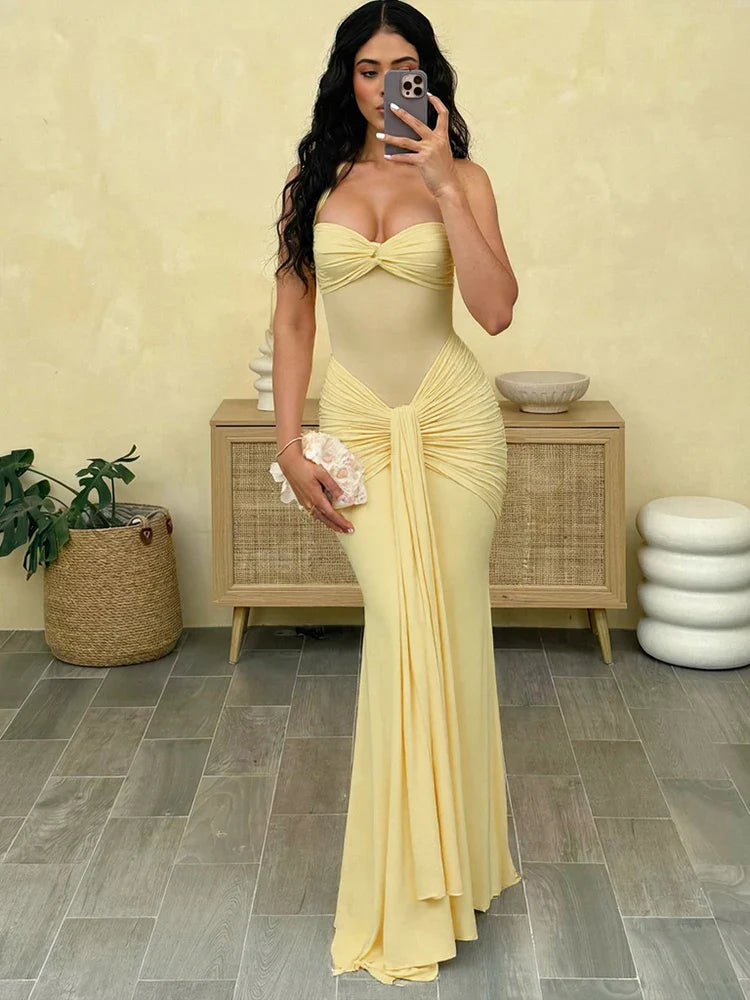 Mesh Patchwork Dress Women Summer Trend Off Shoulder Backless Ruched Ribbon Midnight Prom Party Hipster Vestidos