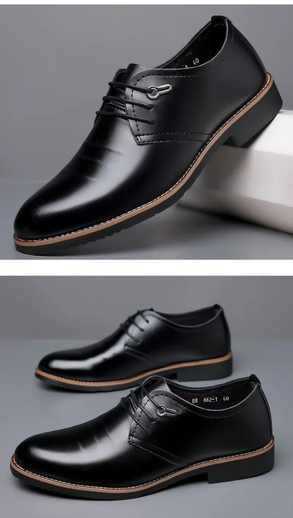Mens Formal Business Oxford Shoes Classic Leather Dress Shoes for Wedding and Office