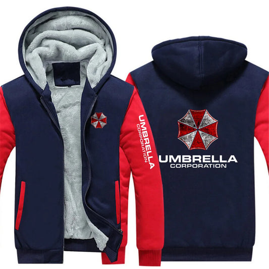 Hoodies Autumn And Winter Man's Popular Jacket Umbrella Corporation Graphic Logo Print Fleece Warm Coat