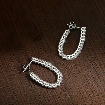 2.2mm Full Moissanite Hoop Earrings S925 Sterling Silver Sparkling Diamond Stud Earring With Certificate Original Fine Jewelry