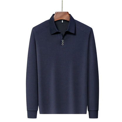 High quality brand long sleeve men's polo shirt autumn fashion customization high-end slim fit top casual business T-shirt