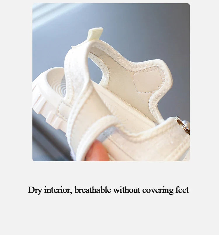 2025 Summer New Children Sandals Girls Elegant Princess Style Sandals Baby Anti-kick Foot Protection Sandals