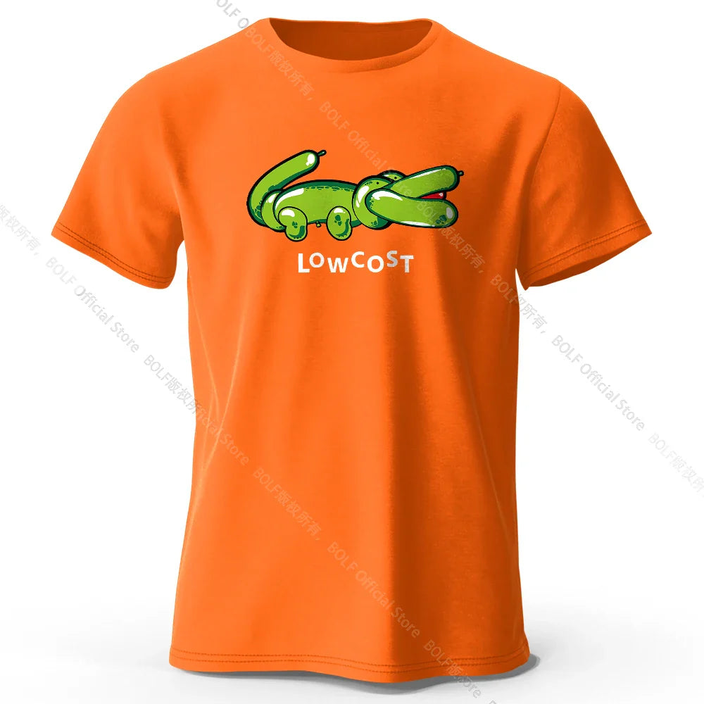 Men's Joke The Lowcost Printed T-Shirt 100% Cotton Oversized Funny Graphic Tees for Women Summer Tops Casual Streetwear