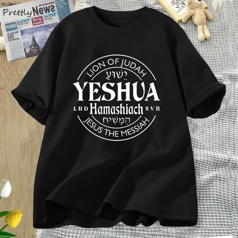 Jesus Is Messiah T-shirts Women Cotton Short Sleeve Christian Bible Verse T Shirt Faith Religious Tees