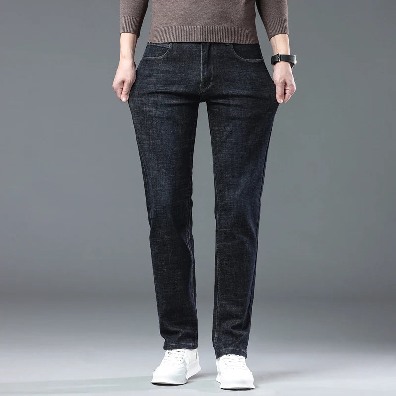 2025 Men's Casual Thin And Lightweight  Skinny Jeans Trousers Tight Pants Solid Colors