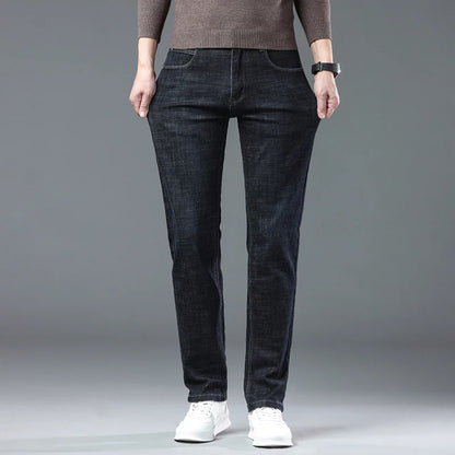 2025 Men's Casual Thin And Lightweight  Skinny Jeans Trousers Tight Pants Solid Colors