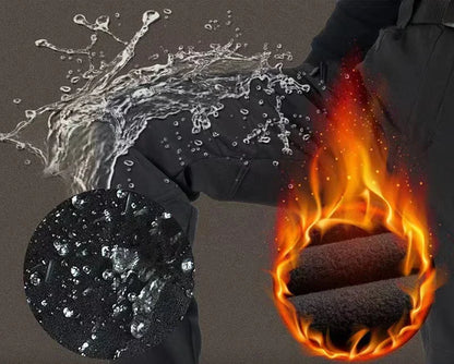 Winter Thicken Men Camo Suit Waterproof Tactical Training Set Multi-pocket Hooded Jacket Fleece Pants Outdoor Hunting 2-piece