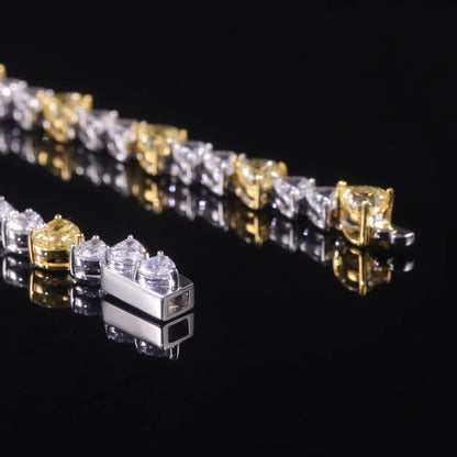 Art Deco Diamond-fire CZ-  Fancy Light Yellow Tennis Bracelet Sterling Silver 925 Fancy Party Wear Bracelet Gift