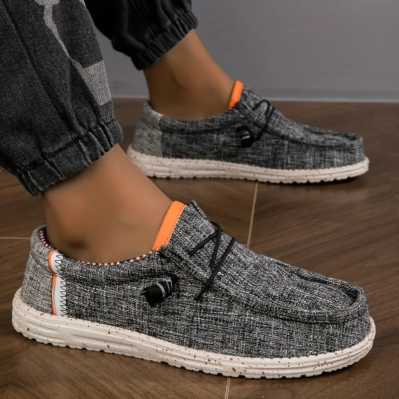 Sapatênis Masculino Lona Loafers Confortável Respirável Sapatos Masculinos Casuais Sapatos de Direção Sapatos Vulcanizados Sapatos Baixos Sapatos de Caminhada Masculinos