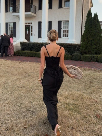 White Sexy Corset Maxi Dress Party Outfit Women’s Evening Dress Long Black Dinner Ball Gown Elegant Prom Dresses