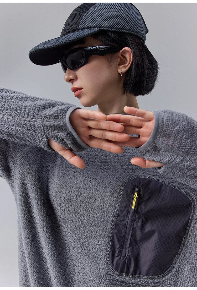 All Season 190g Ultra-light Breathable Thermal Hoodie, Urban Outdoor Techwear Mid-layer with Thumbholes & Zip Pocket