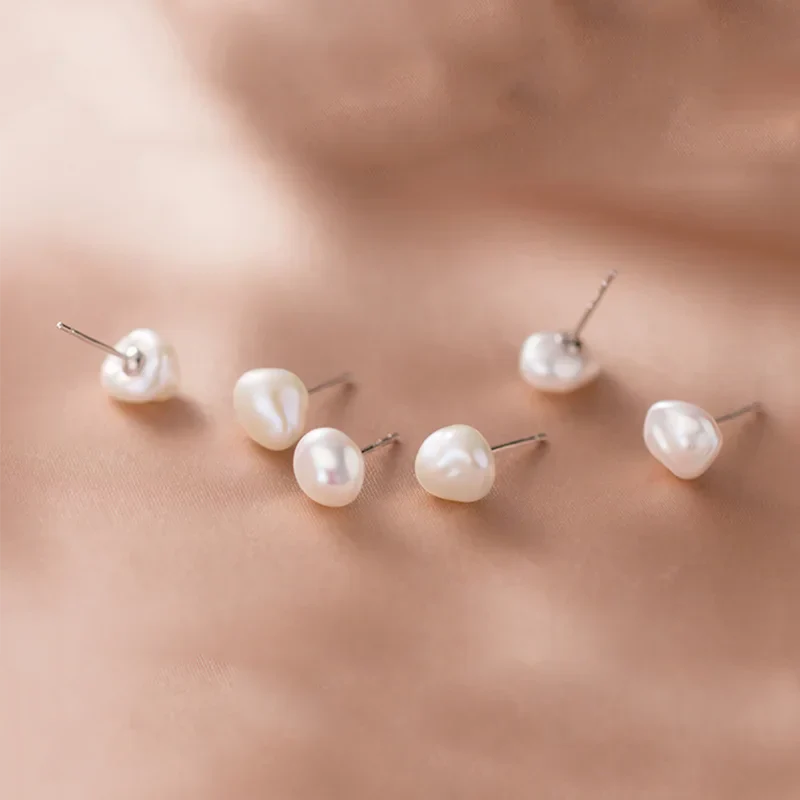 925 Sterling Silver Gentle Simple Nnatural Pearl for Women Luxury Piercing Earrings Wedding Fashion Charm Jewellery Gift