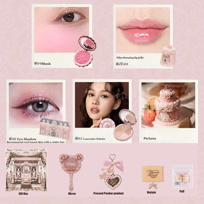 SWEETIE BEAR Makeup Box Gift Set All In One Perfume Shimmer Eye Shadow Palette Blush Lip Jelly Box 10 PCS