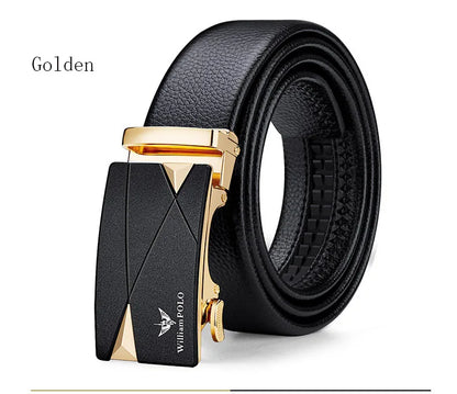 Men's cowhide casual pants belt, automatic buckle business belt, fashionable formal versatile belt