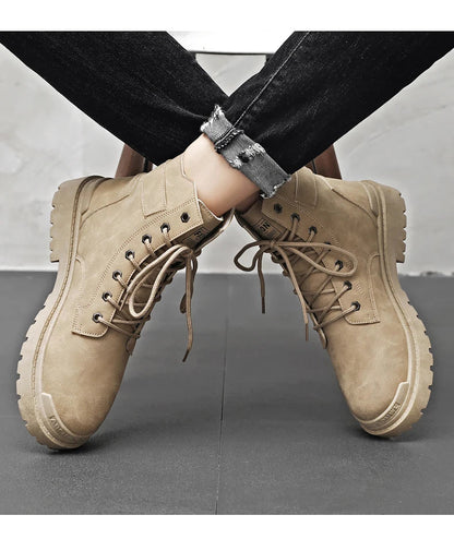 Men's high top casual boots four seasons new outdoor anti slip comfort workwear boots fashion versatile trendy boots men's shoes