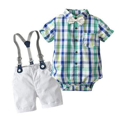 Kid Boy Formal Birthday Outfit Suit Toddler Gentleman Wedding Striped Vest Shirt 1-6 Years Baby Pants Boys Ceremony Outerwear