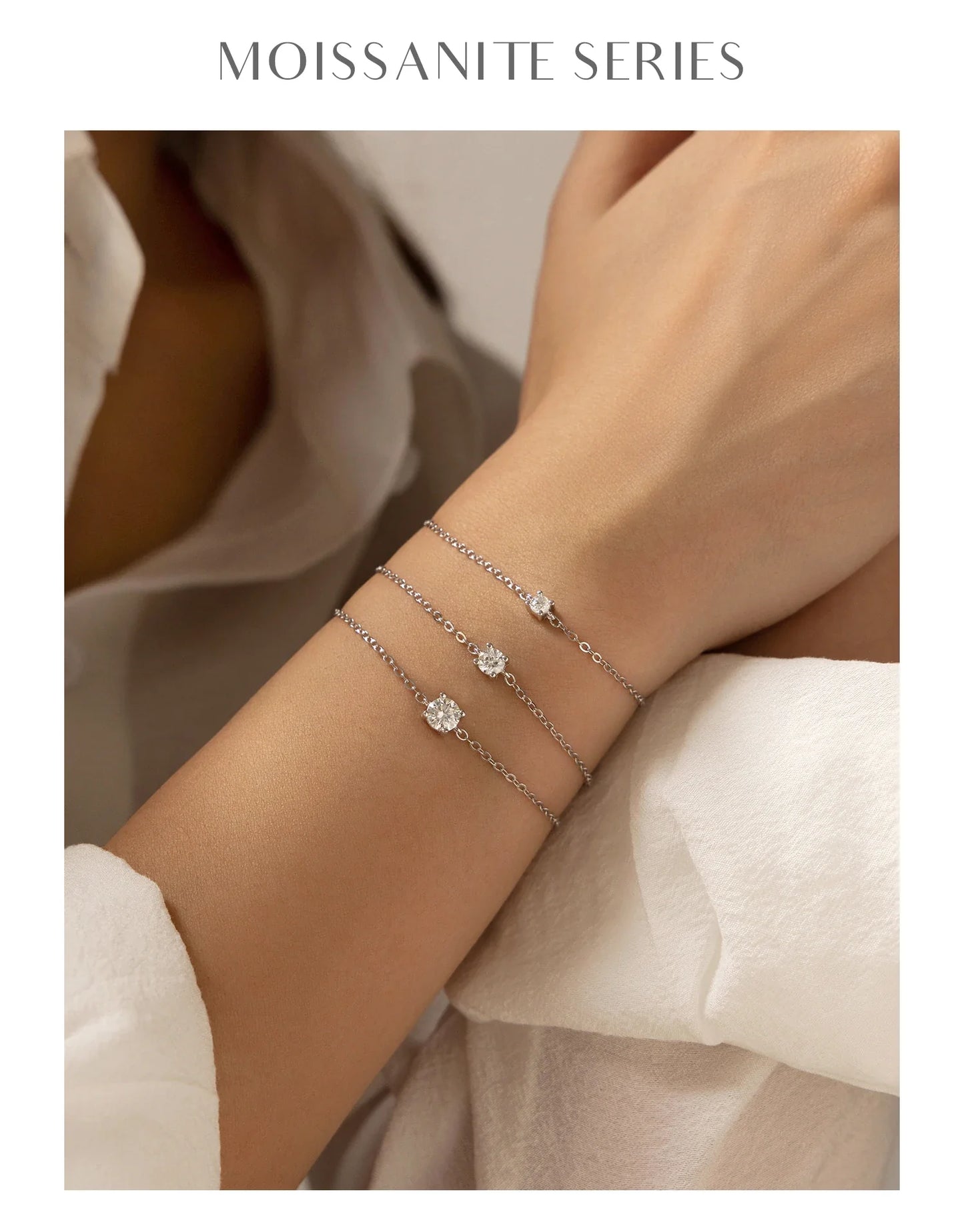 D Color Moissanite Bracelet 925 Sterling Silver Classic Minimalist Daily Link Chain Bracelet For Women Fine Jewelry