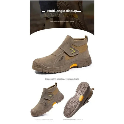 New Anti Smashing and Anti Puncture Men's and Women's Safety Shoes  Protective Boots  Wear-resistant Suede Shoes  Anti Scalding