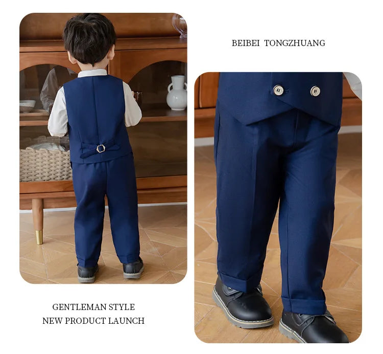 Boys Suit For Wedding 1Year Baby Kids Photograph Suit Children Formal Ceremony Tuxedo Dress Child Party Performance Costume