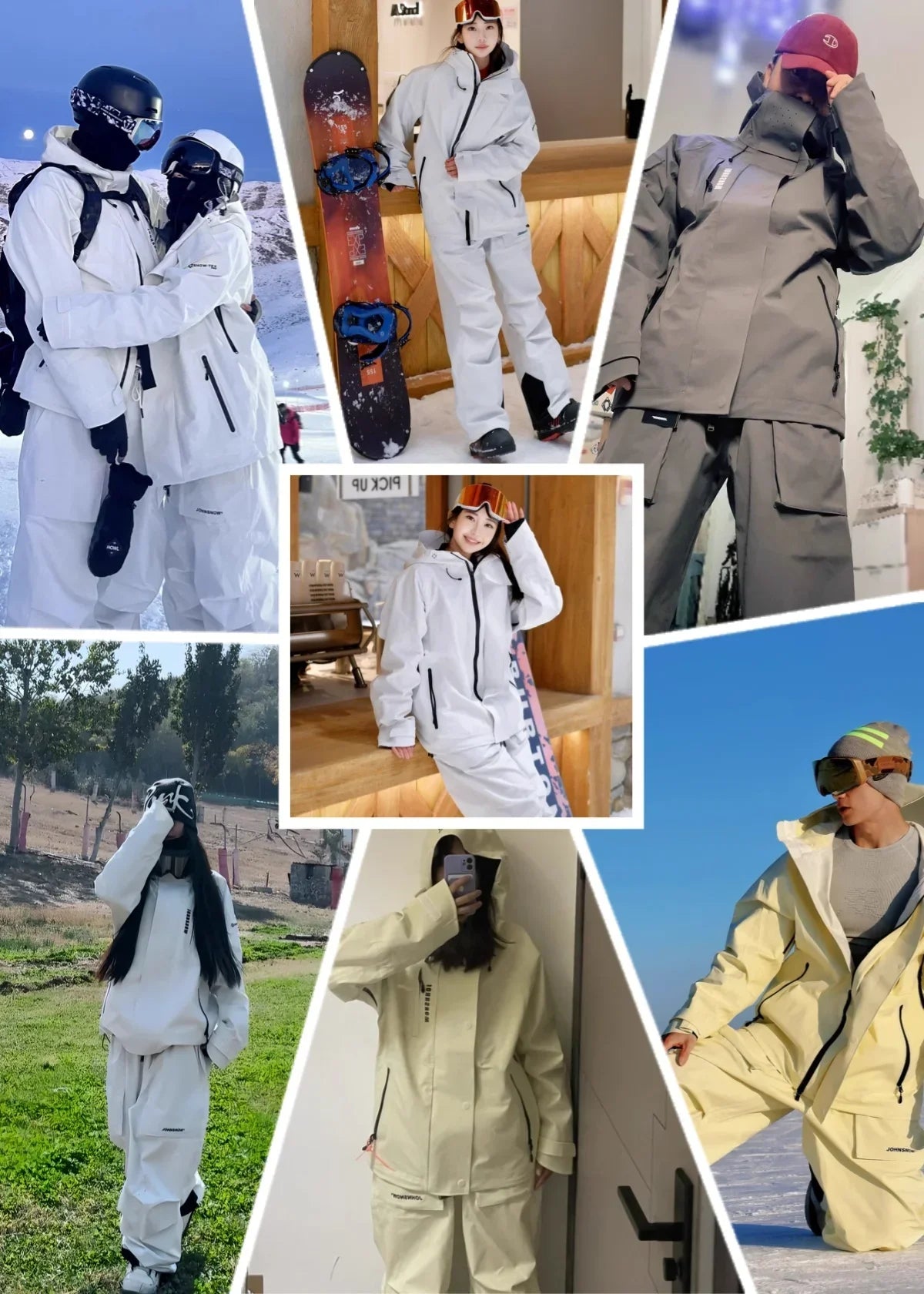 John Snow Winter Ski Suits Men And Women Outdoor Waterproof Breathable Warm Snowboarding Suit Sets Skiing Jacket And Pant