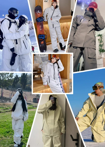 John Snow Winter Ski Suits Men And Women Outdoor Waterproof Breathable Warm Snowboarding Suit Sets Skiing Jacket And Pant