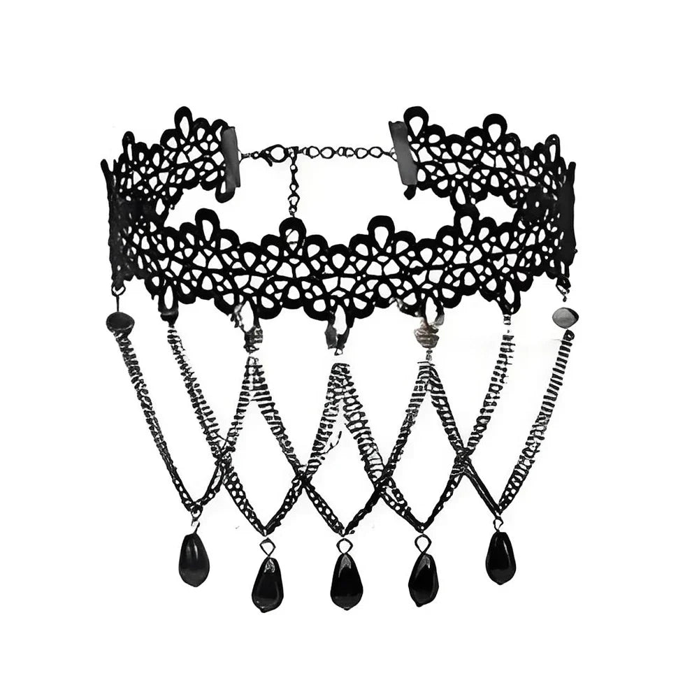Punk Black Sexy Lace Chokers Necklace For Women Fashion Retro Clavicle Chain Halloween Collar Choker Steampunk Gifts