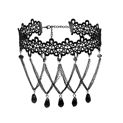 Punk Black Sexy Lace Chokers Necklace For Women Fashion Retro Clavicle Chain Halloween Collar Choker Steampunk Gifts
