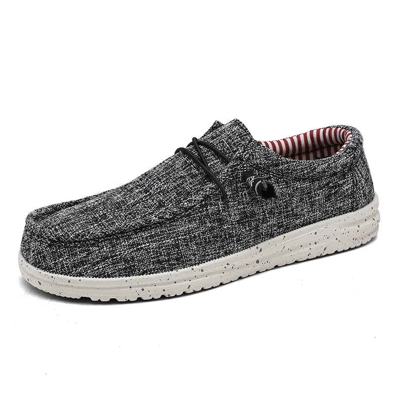 Men's Breathable Casual  Canvas Slip Shoes Comfort Slip-on Loafer Soft Penny Loafers for Men Lightweight Driving Boat Shoes