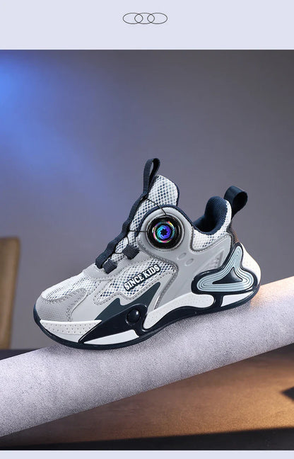 Children Fashion Sneaker Boys Casual Shoes Leather Flat Student Walking Shoes Outdoor Girl Basketball Sports Footwear