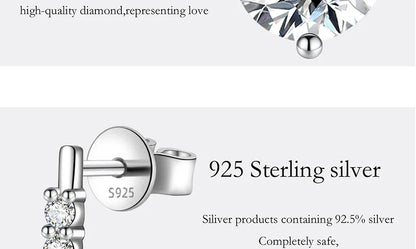 0.5/1CT Moissanite Drop Earring Women S925 Pure Silver Four Claw Laboratory Diamond Fashion Luxury Wedding Jewelry