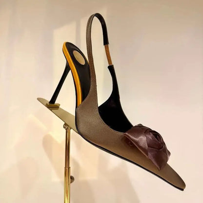 Ladies' Springand SummerStiletto Heelswith PointedPoints AndHollow OutBanquet Shoes,European AndAmerican SexyRose Fashion Shoes
