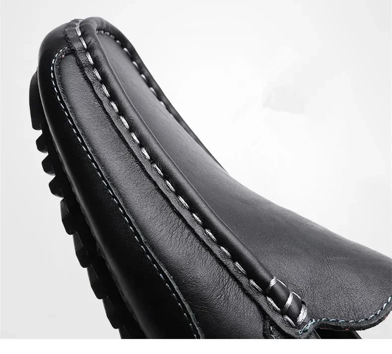 Genuine Leather Breathable Mocasines Casual Loafers Leather Shoes For Men Slip On Formal Italian Driving Flat Chaussure Homme
