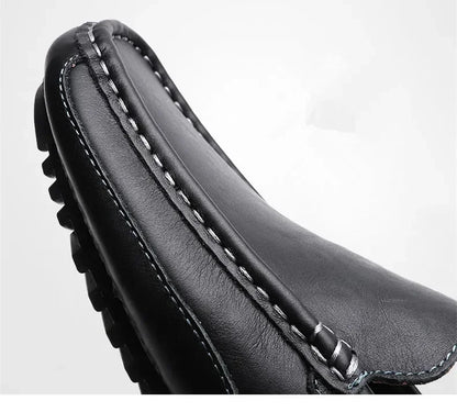 Genuine Leather Breathable Mocasines Casual Loafers Leather Shoes For Men Slip On Formal Italian Driving Flat Chaussure Homme