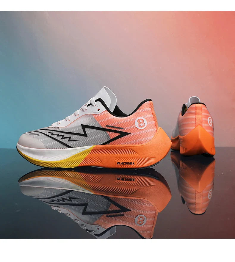 Tênis Esportivo Masculino com Placa de Carbono de Palma Inteira Tênis de Corrida Masculino e Feminino para Maratona com Amortecimento de Choque para Treinamento de Atletismo