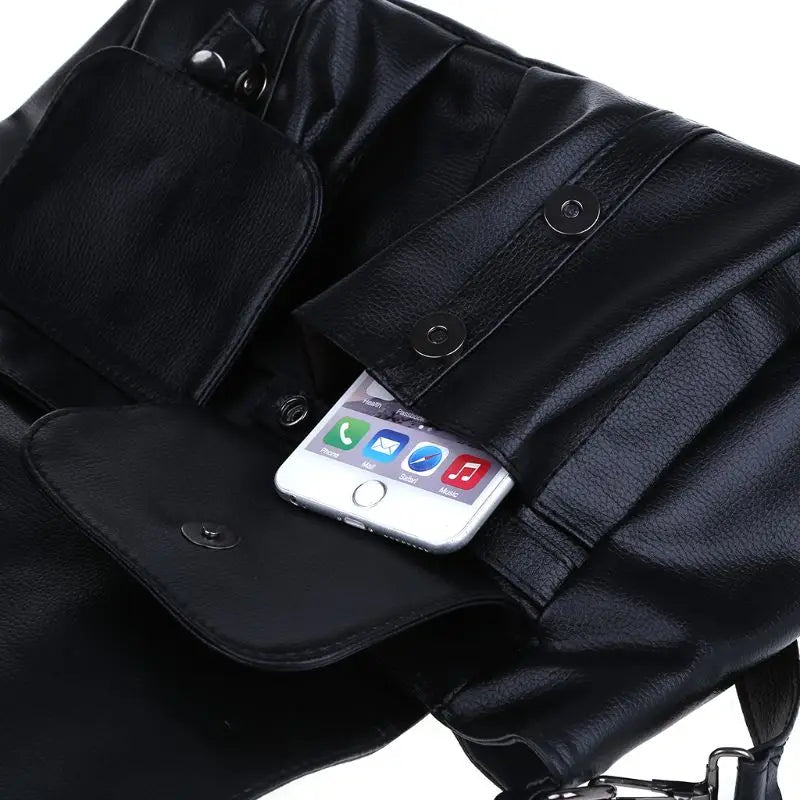 Punk Style Women Handbags Pu Leather Skull Tote Bag Black Large Capacity Shoulder Bag 2022 Luxury Crossbody Bags