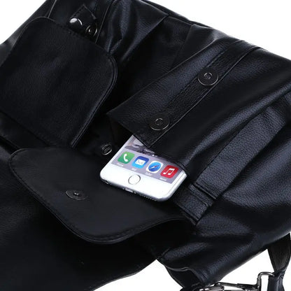 Punk Style Women Handbags Pu Leather Skull Tote Bag Black Large Capacity Shoulder Bag 2022 Luxury Crossbody Bags