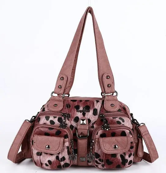 Women Small Handbags Satchel Top-handle Handbag PU Shoulder Bag 8”x11” Dumpling Pack Multi-pockets Shoulder Bag