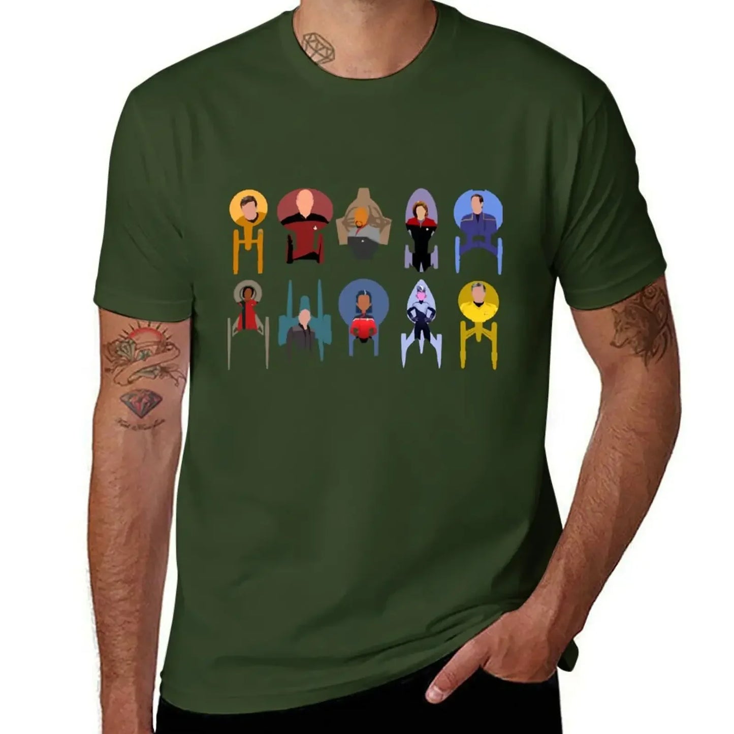 Trek ships & captains T-Shirt hippie clothes summer top oversized anime figures mens tall t shirts