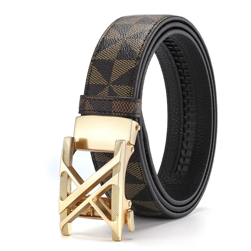 Cowhide and leather men's belt, fashionable casual luxury brand jeans belt, multifunctional design men's belt