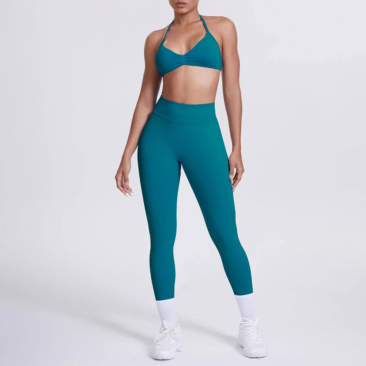 Women 2pcs Patchwork Sport Yoga Suit Training Sleeveless Sport Gym Tops Tummy Control Slimming Booty Leggings Yoga Suit Sports