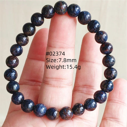 Natural Blue Pietersite Bracelet Women Men Beads Round Beads Chatoyant Cat Eye Fire Pietersite Namibia AAAAAA
