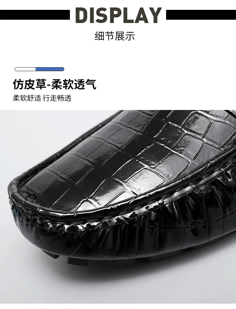 Patent Leather Beanie Shoes for Men 2025 New Spring and Summer Large Size Patent Leather Casual British Leather Shoes for Women Slip-On Slip-On Shoes