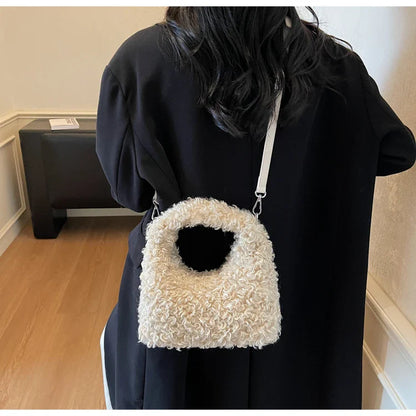 Plush Sweet Shoulder Bags for Women Cute Autumn and Winter 2025 New Versatile Fashion Large Capacity Women's Handbags