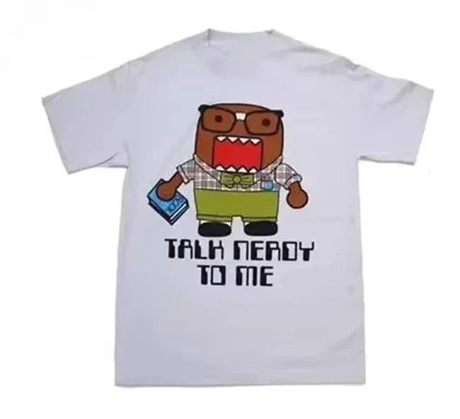 Oversized Pattern Y2K New Vintage Printed Round Neck Men's and Women's Street T-shirts High Quality Pure Cotton Clothing