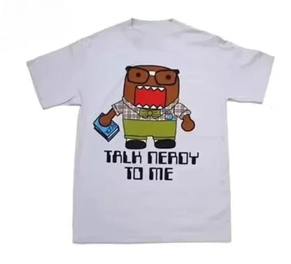 Oversized Pattern Y2K New Vintage Printed Round Neck Men's and Women's Street T-shirts High Quality Pure Cotton Clothing