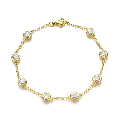 4mm 0.3CT Full Moissanite Tennis Bracelets For Women S925 Silver Plated 18K Gold Hand Chain Fine Jewelry with certificate