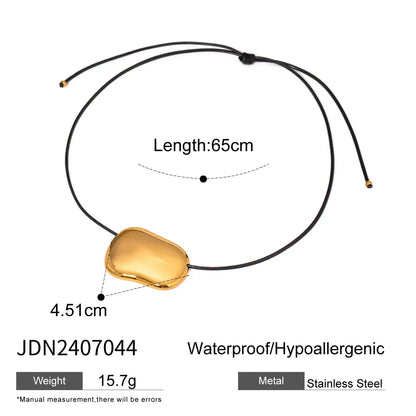 Waterproof Stainless Steel Micro Trend Cord Necklaces Women Statement Metal 18K Gold Plated Trendy 2024 Jewelry collares