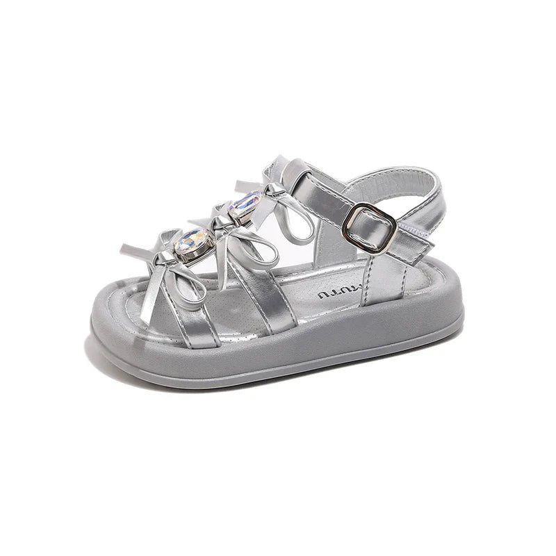 Girl Sandals Summer New Kids Fashion Hollow-out Causal Shoes Princess Versatile Sweet Bowknot Children Open-toe Beach Sandals
