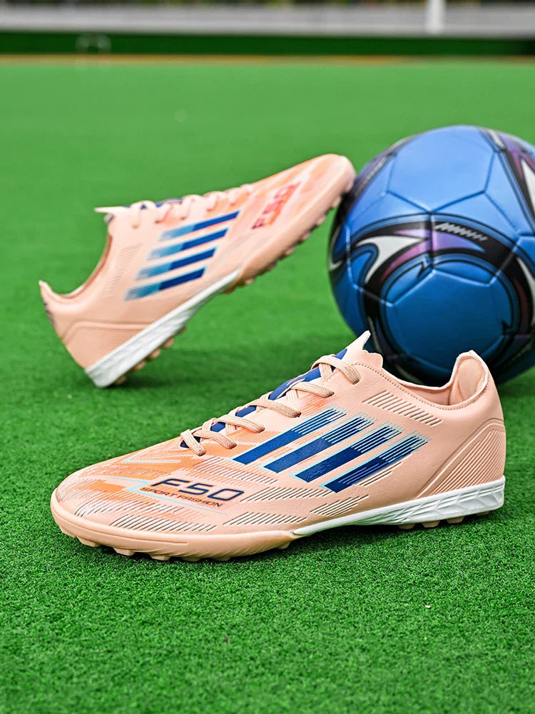Soccer Cleats for Men Women Breathable Cushioned Insole Anti-Slip Football Shoes for AG/TF Outdoor Sports Boots