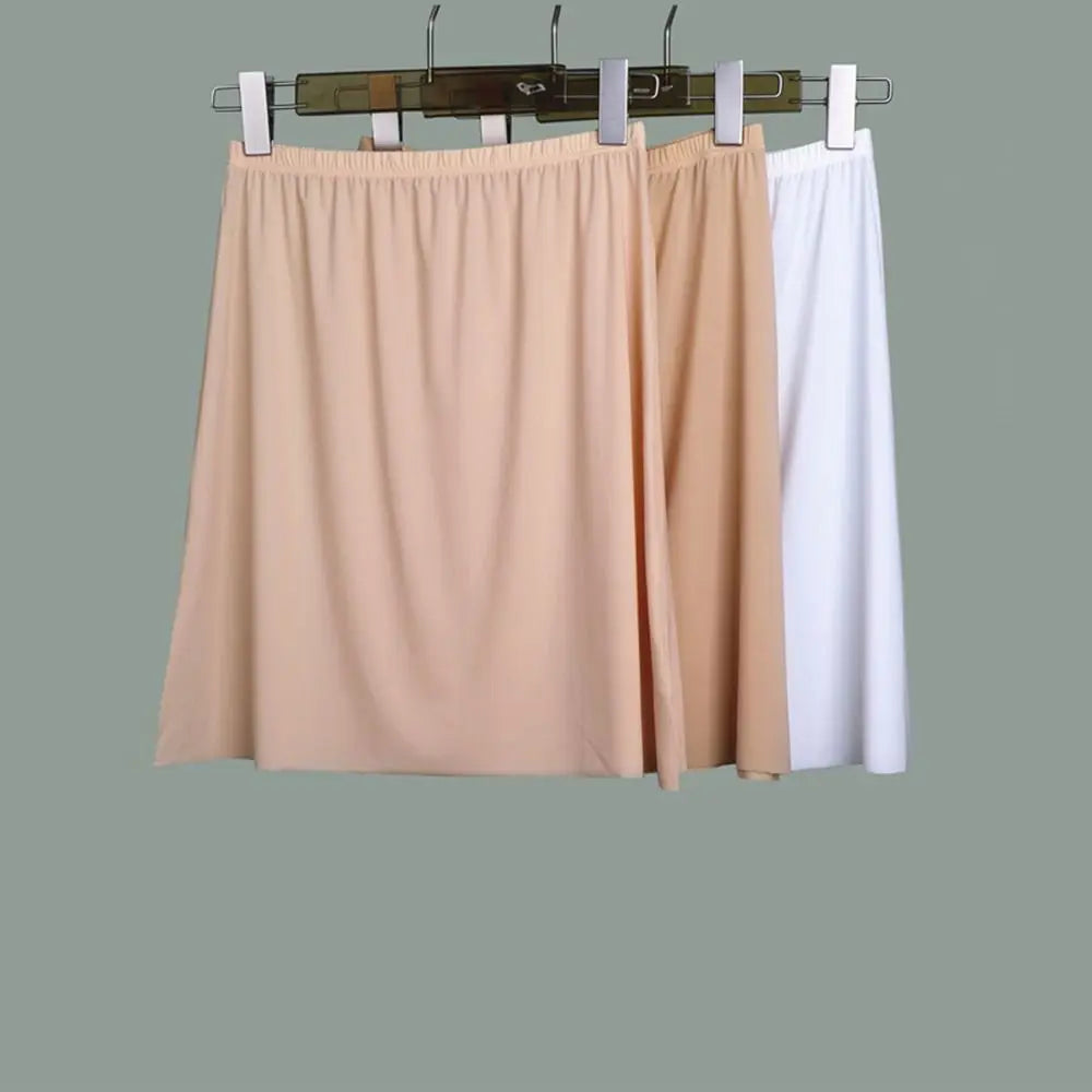 Petticoat Dress Solid Color For Women Safety Underskirt Slips Underskirt Half Slips Women Long Petticoat Ice Silk Underskirt
